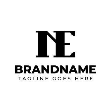 NE Monogram Logosu, EN ve NE harflerinin baş harfleri olan her iş için uygundur