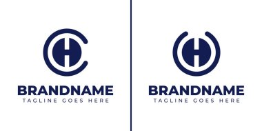 CH harfleri ve UH Monogram logosu, CH HC UH HU baş harfleri olan her marka için.