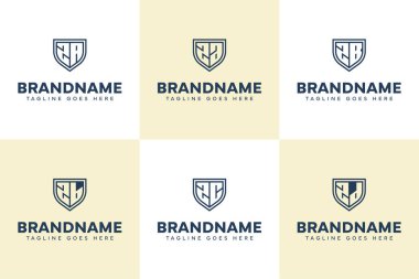 ZA ZB ZC Kalkan Hattı Logosu AZ BZ CZ Baş harfleri için ayarlandı