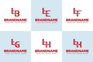 TB TE TF TH TK Monogram Set, BT FT GT HT baş harfleri için