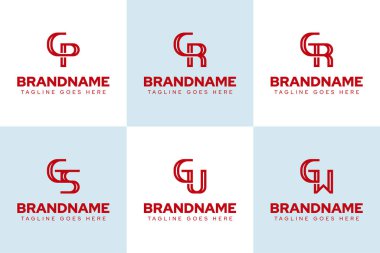Harfler CP CR GR GS GU GW Logo Monogram Set, PC RG SG UG WG baş harfleri
