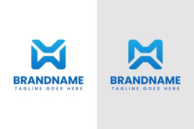 MA Harfleri veya WV Monogram Logosu, MA AM WV VW baş harfleri ile herhangi bir iş için uygundur