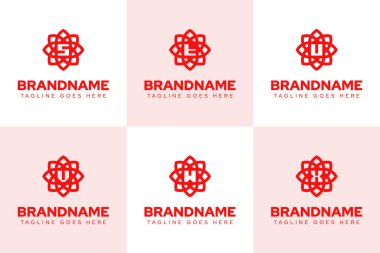 S T U V W X Çiçek Yaprağı Logosu Seti, güzelliği, ahengi ve zarafeti simgeliyor.