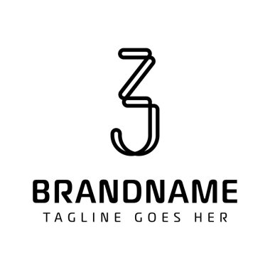 JZ Monogram Logosu Harfleri, ZJ veya JZ baş harfleriyle iş yapmak için