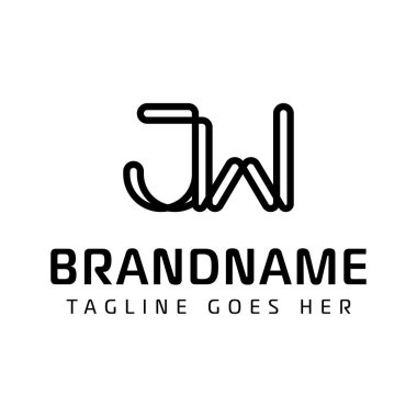 WJ veya JW baş harfleri ile iş için JW Monogram Logosu