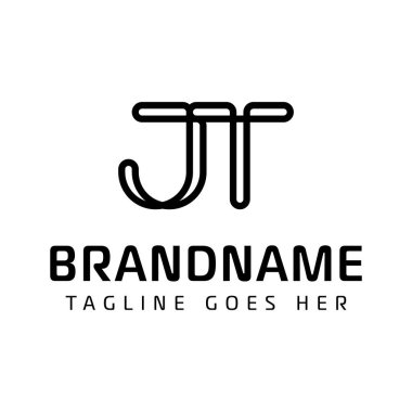 JT Monogram Logosu Harfleri, TJ veya JT baş harfleri ile iş için
