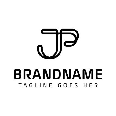 JP Monogram Logosu Harfleri, PJ veya JP baş harfleriyle iş yapmak için