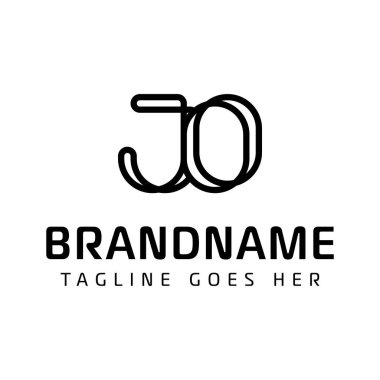 OJ veya JO baş harfleriyle iş yapmak için JO Monogram Logosu