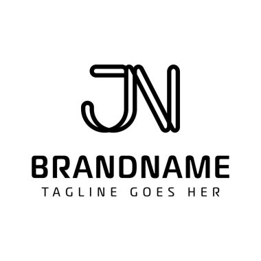 NJ veya JN baş harfleri ile iş için JN Monogram Logosu