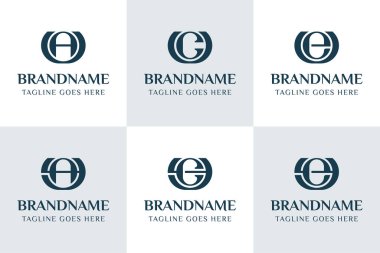 AU AY CU CY AB 'nin baş harfleri için UA YA UC UE YE Logo Seti