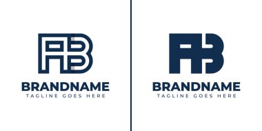 AB Monogram Logo Set harfleri, BA veya AB baş harfleri olan her marka için uygundur