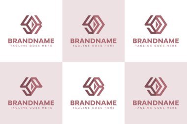 Harfler YK YO YP YR YU Elmas Logo Seti, zarafet, güç ve premium kimliği simgeliyor