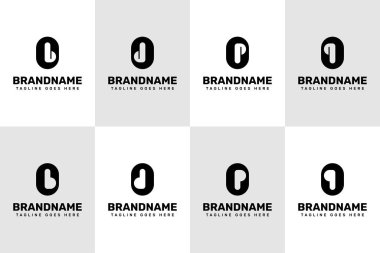 Harfler OB OD OQ Monogram Logo Set, markası BO DO PO QO baş harfleri ile