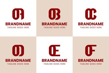 OA OB OC OE OE OE Monogram Logo Set, AO CO DO EO FO baş harfleri