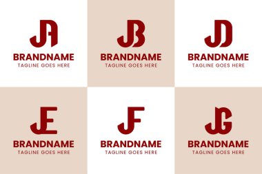 JA JB JD JE JF JG Monogram Logo Set, AJ BJ DJ EJ GJ baş harfleri