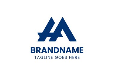 Harfler HA Monogram Logosu, AH veya HA baş harfleri olan her marka için uygundur.
