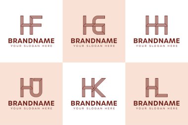 Harfler HF HH HJ HK HL Monogram Logosu, FH GH HH JH KH Baş harfleri