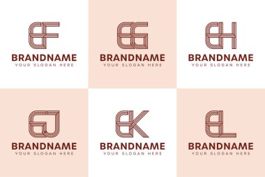 Harfler GF GG GH GJ GL Monogram Logo Set, FG HG JG KG Baş harfleri