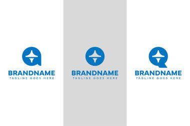 Harf A O Q Dönen Top Logo Seti, denge, hareket ve yaratıcılığı simgeliyor