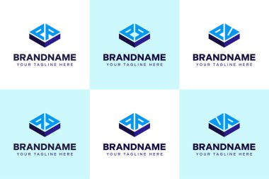 Harfler PP QQ PQ QP PV VP Logo Set, gücü, istikrarı ve hassasiyeti simgeliyor