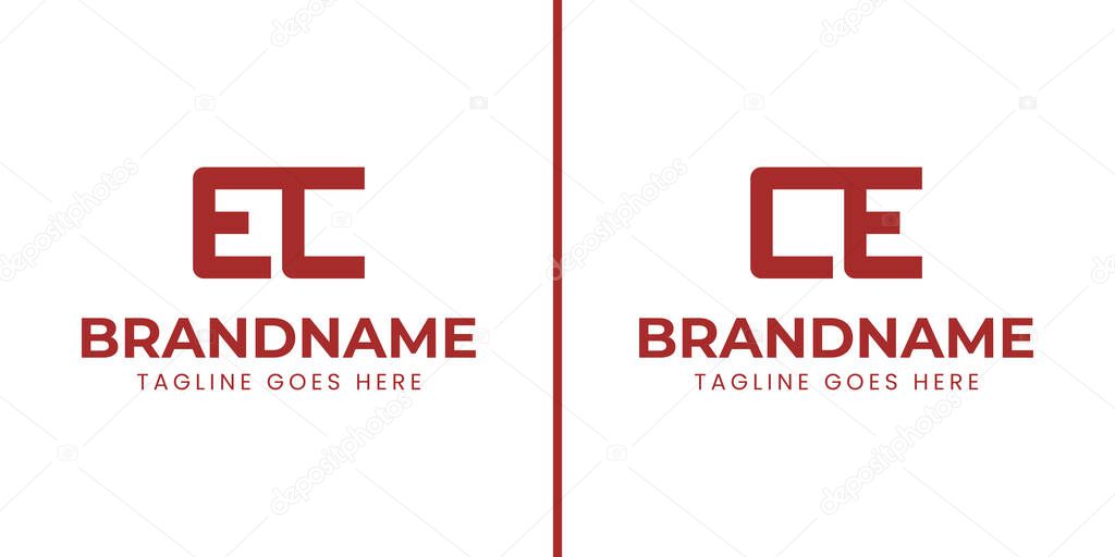 Letters EC and CE Monogram Logo Set, suitable for any brand with CE or EC initials
