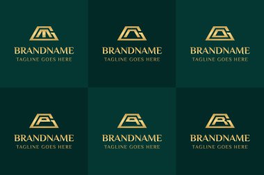 Harfler GM GN GO GP GQ GR Gold Bar Logosu, zenginliği, değeri ve yüksek kaliteyi simgeliyor