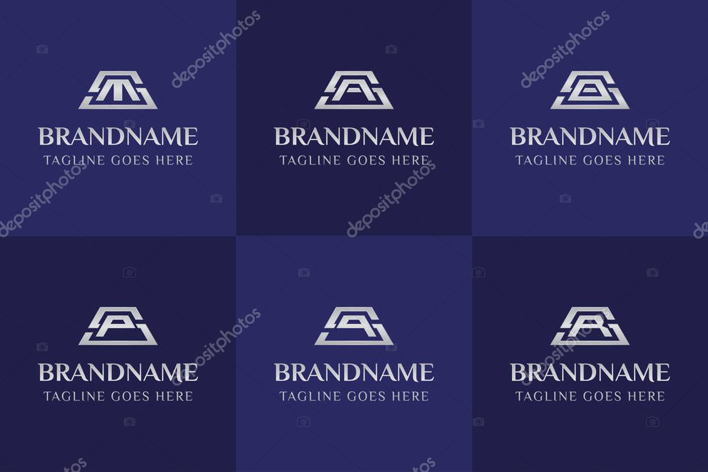 Letters SM SN SO SP SQ SR Silver Bar Logo, symbolizing wealth, value, and premium quality