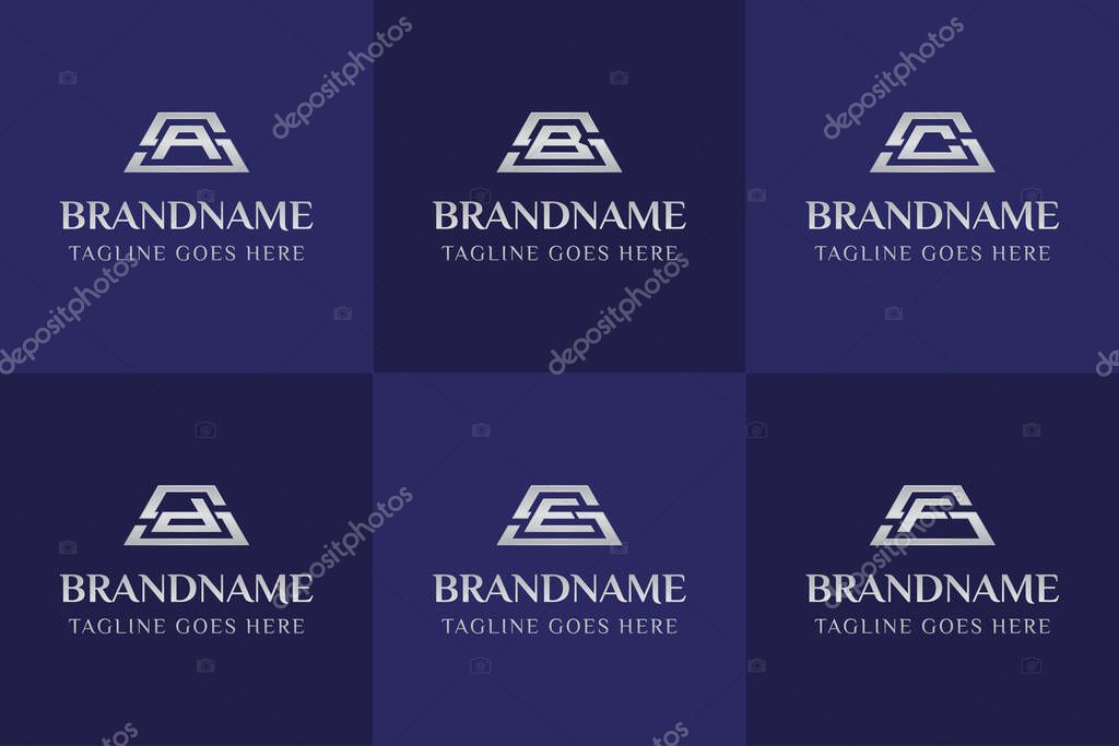 Letters SA SB SC SD SE SF Silver Bar Logo, symbolizing wealth, value, and premium quality