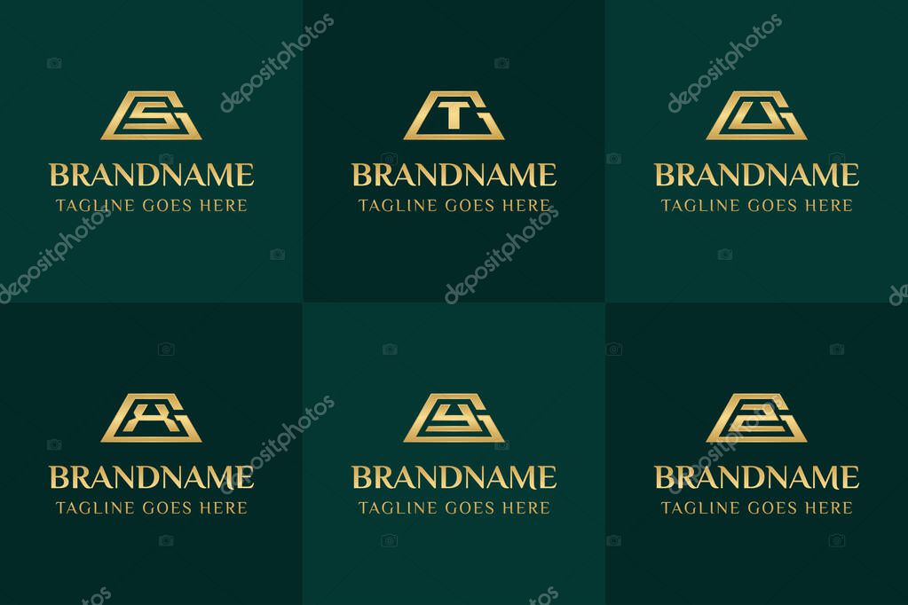 Letters GS GT GU GX GY GZ Gold Bar Logo, symbolizing wealth, value, and premium quality