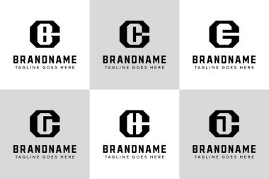 CB CC CE CG CH Monogram Logo Set, BC CC EC GC HC baş harfleri