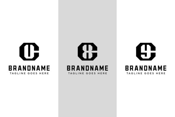 Letters CU CX CY Monogram Logo Set, for UC XC YC initials