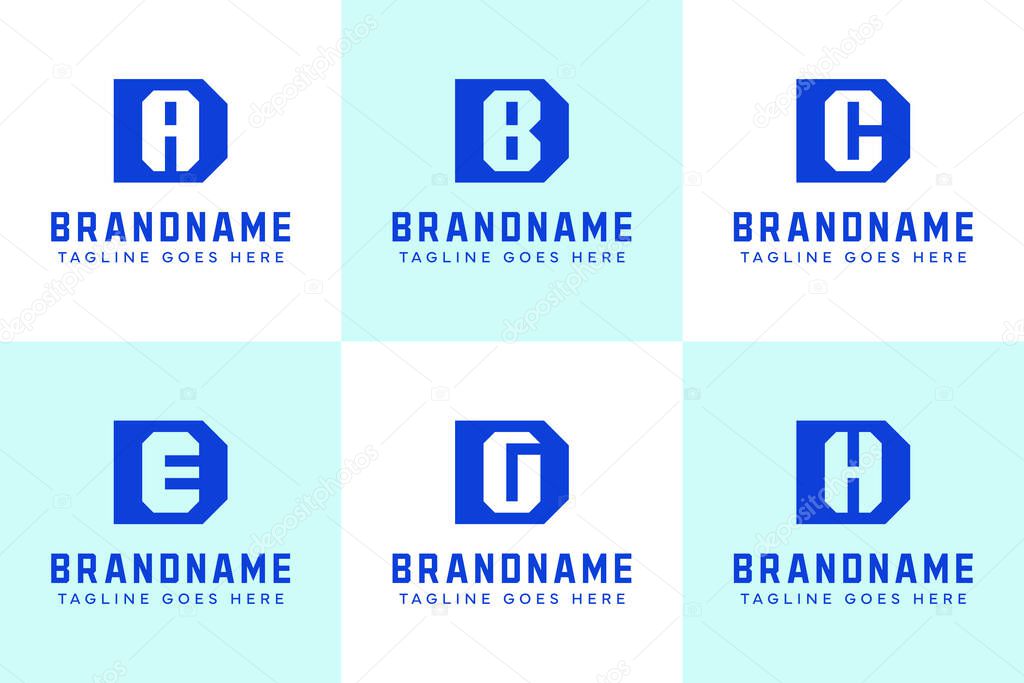 Letters DA DB DC DE DG DH Monogram Logo Set, for AD BD CD ED GD HD initials