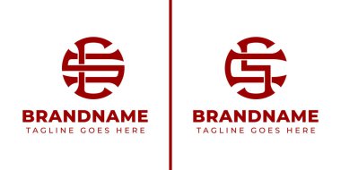 Harfler CS ve SC Monogram Logosu, SC veya CS baş harfleri ile iş için uygundur