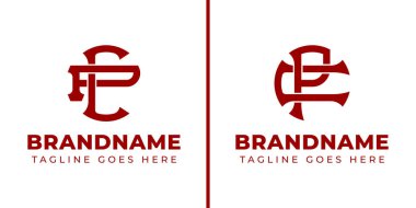 Harfler CP ve PC Monogram Logosu, PC veya CP harfleri ile iş için uygun