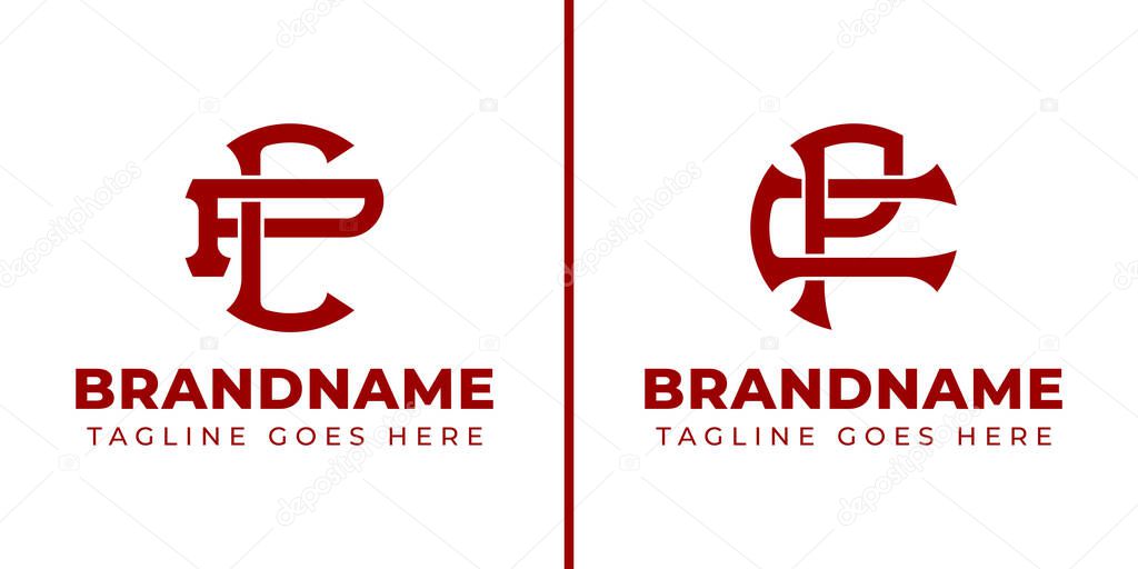 Letters CP and PC Monogram Logo, suitable for business with PC or CP initials
