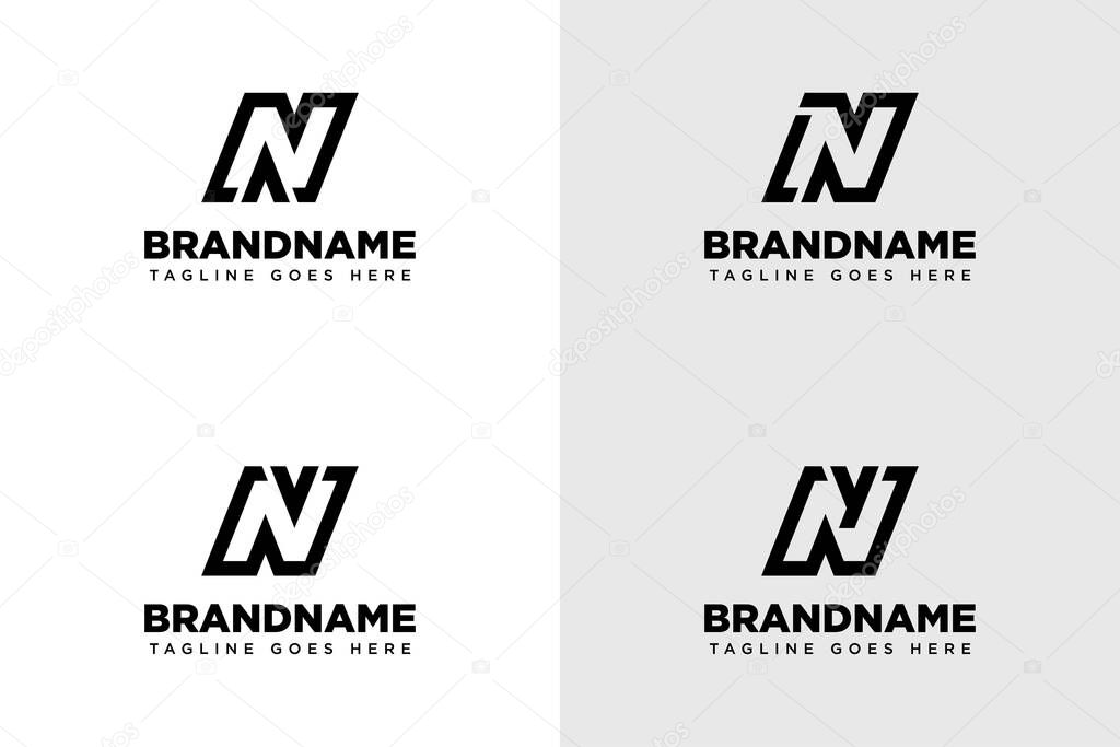Letters NA NL NV NY Monogram Logo Set, for brand with NA AN NL LN NV VN NY YN initials