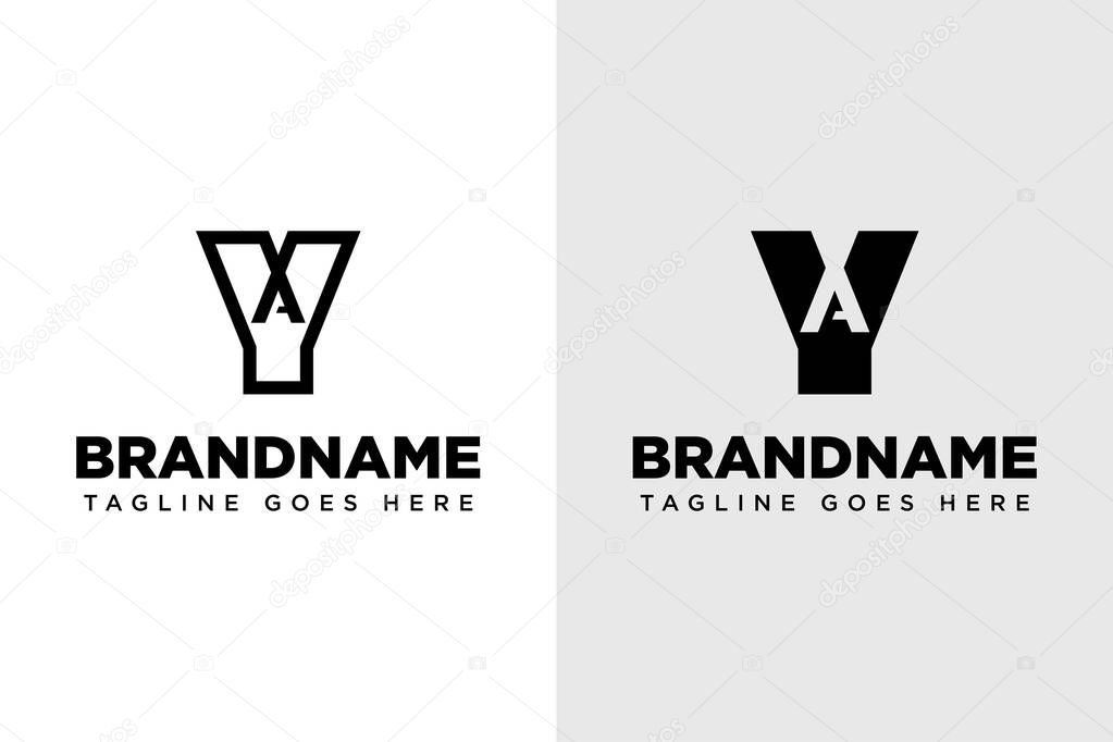 Letters AY YA Monogram Logo Set, suitable for any brand with YA or AY initials