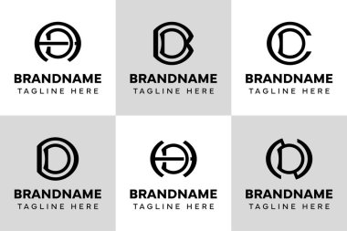 DA DB DC DD DH DH Monogram Logo Set, AD BD CD DD ND baş harfleri