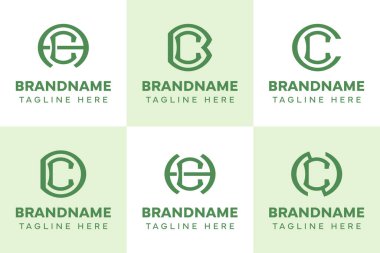 CA CB CC CD CH CN Monogram Logo Set, AC BC CC DC HC baş harfleri