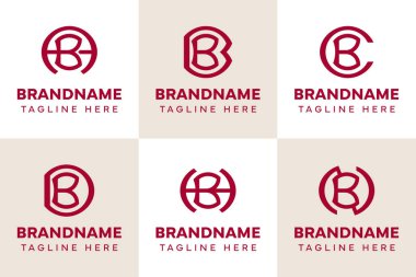 BA Harfleri BB BC BD BH BN Monogram Logo Set, AB BB CB DB HB NB baş harfleri