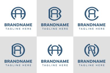 AA Harfleri AB AC AD AH An Monogram Logo Set, AA BA CA DA HA Adının baş harfleri