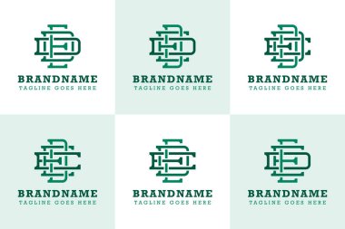 Harfler DED EDD DEE EDE EED Monogram Logo Seti, herhangi bir marka için uygun