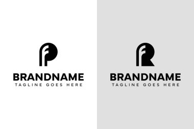 FP ve FR Monogram Logo Set harfleri, FP FR RF baş harfleriyle damgalanmıştır.