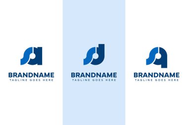 DS QS harfleri için SA SQ Monogram Logosu Seti