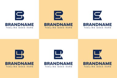 SB SR YR YR baş harfleri için RS KS by RY KY Monogram Logo Set