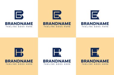 GB GR GK HR HR baş harfleri için BG RG BH RH KH Monogram Logo Set