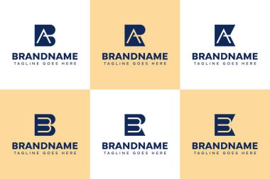 BA RA harfleri KA BB RB KB Monogram Logo Set, AB AR AK BB KB baş harfleri