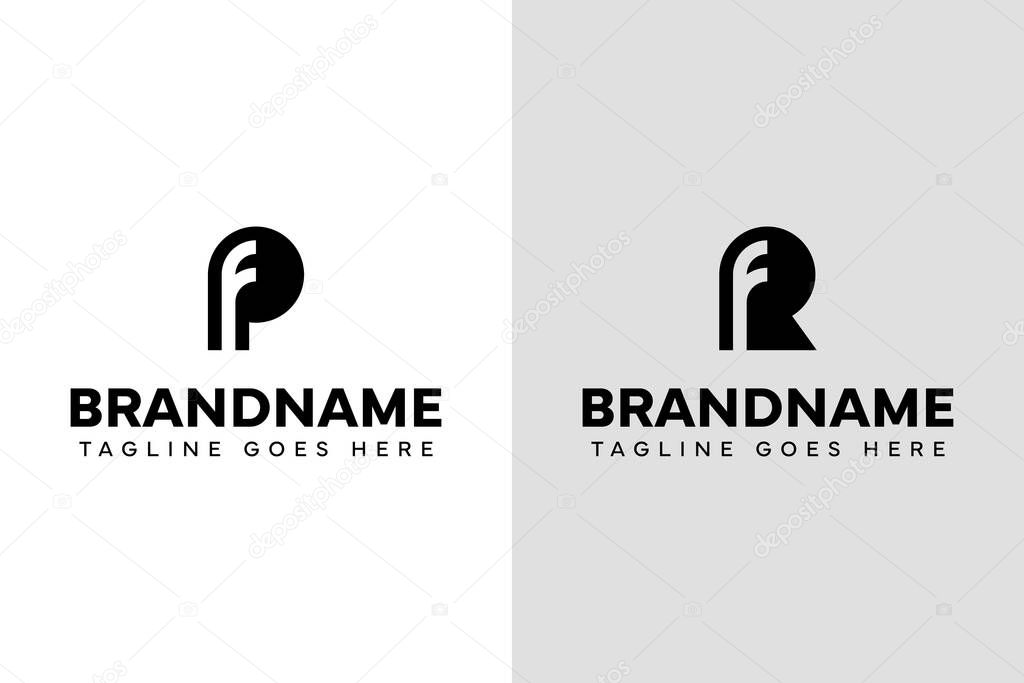 Letters FP and FR Monogram Logo Set, for brand with FP PF FR RF initials