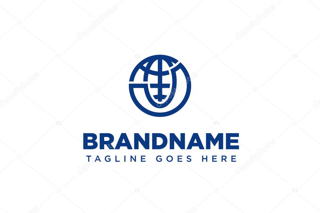 Letter J Globe Logo, symbolizing connectivity, unity, and global reach