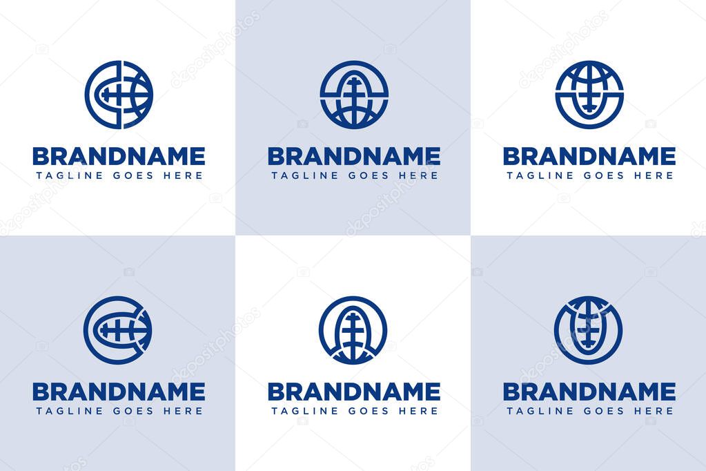 Letter C N U Globe Logo Set, symbolizing connectivity, unity, and global reach